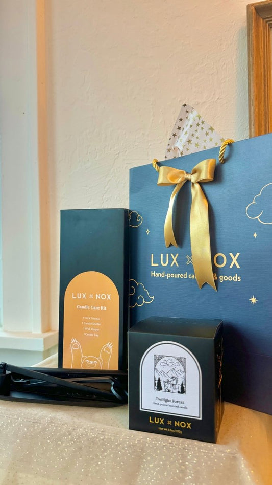 Candle & care kit gift set - Lux & Nox